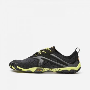 Vibram V-Run Men's Training Shoes Black / Yellow | VHLAI-7281