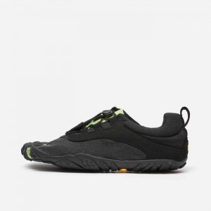 Vibram V-Run Retro Men's Running Shoes Black / Green / Black | LKZXQ-6819