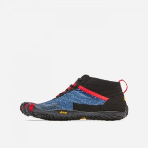 Vibram V-Trek Denim Men's Lifestyle Shoes Blue / Red | LVPJA-9570