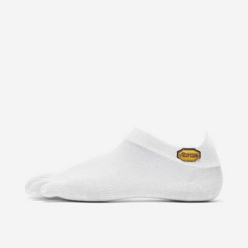 Vibram 5TOE No Show Socks White | BPTNE-0347