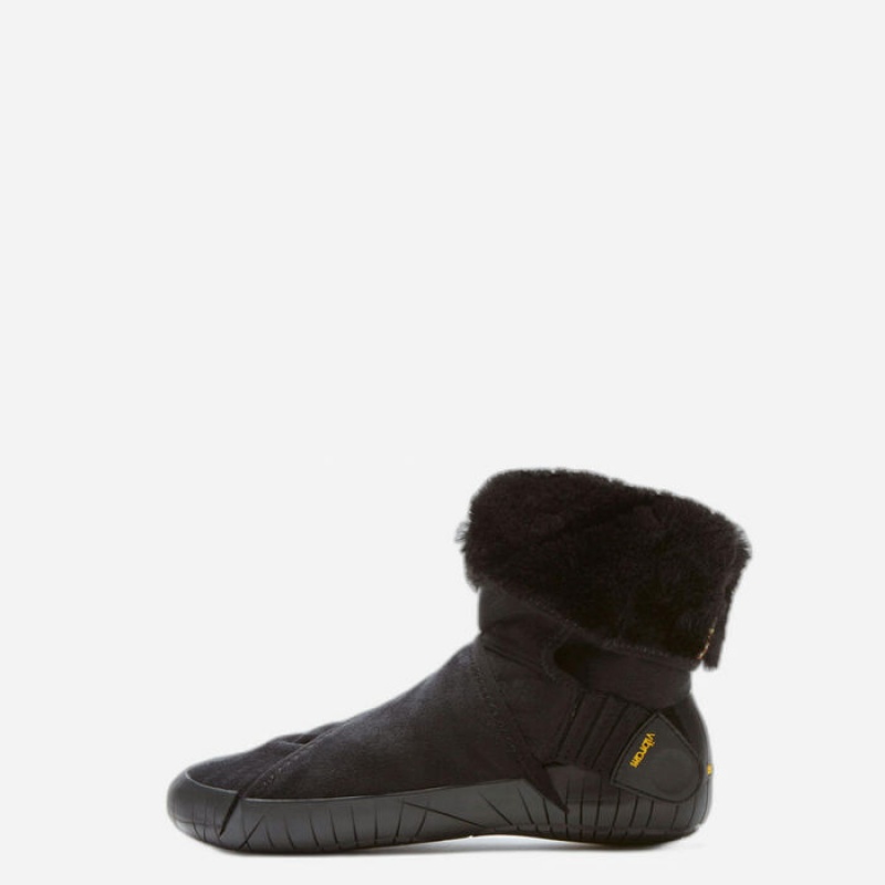 Vibram Furoshiki Eastern Traveler Classic Shearling Mid Women's Boots Black | QTODH-0647