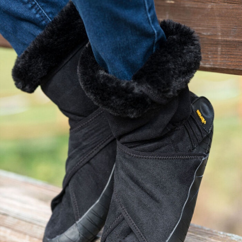 Vibram Furoshiki Eastern Traveler Classic Shearling Mid Women's Boots Black | QTODH-0647