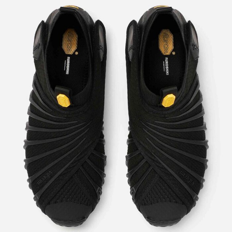 Vibram Furoshiki Knit High Men's Shoes Black | AONJL-0935