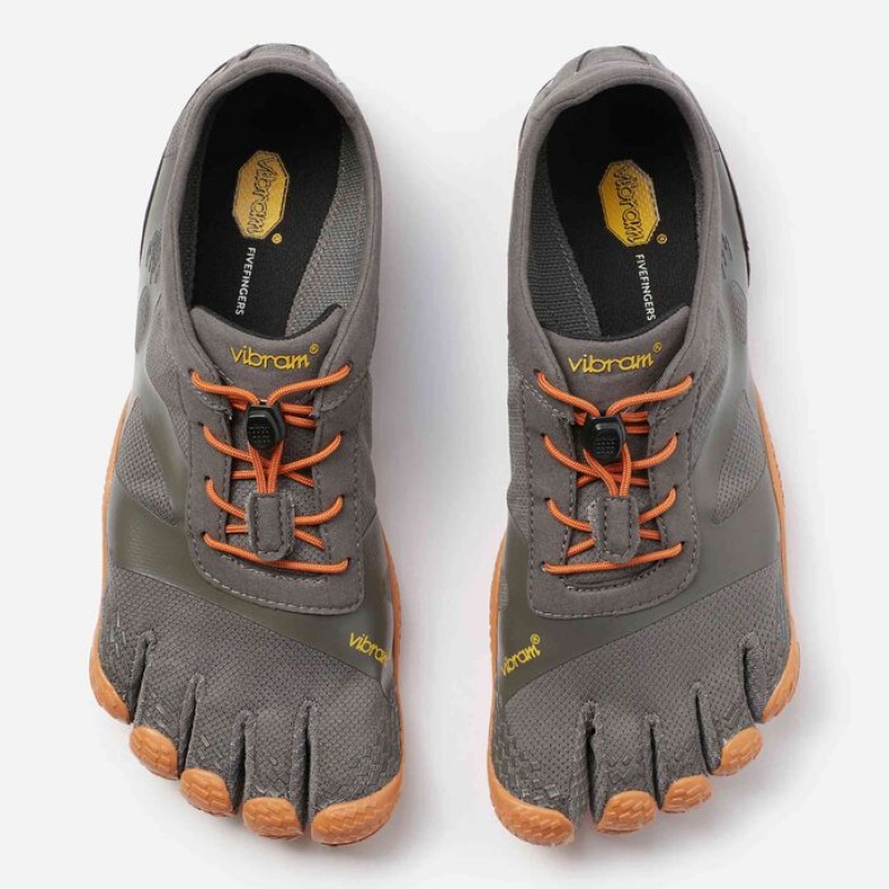 Vibram KSO EVO Men's Training Shoes Grey / Orange | DQLEB-2378