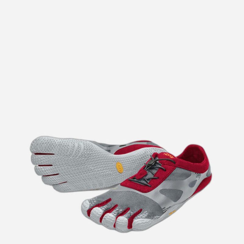 Vibram KSO EVO Men's Training Shoes Grey / Red | WXNLS-6981