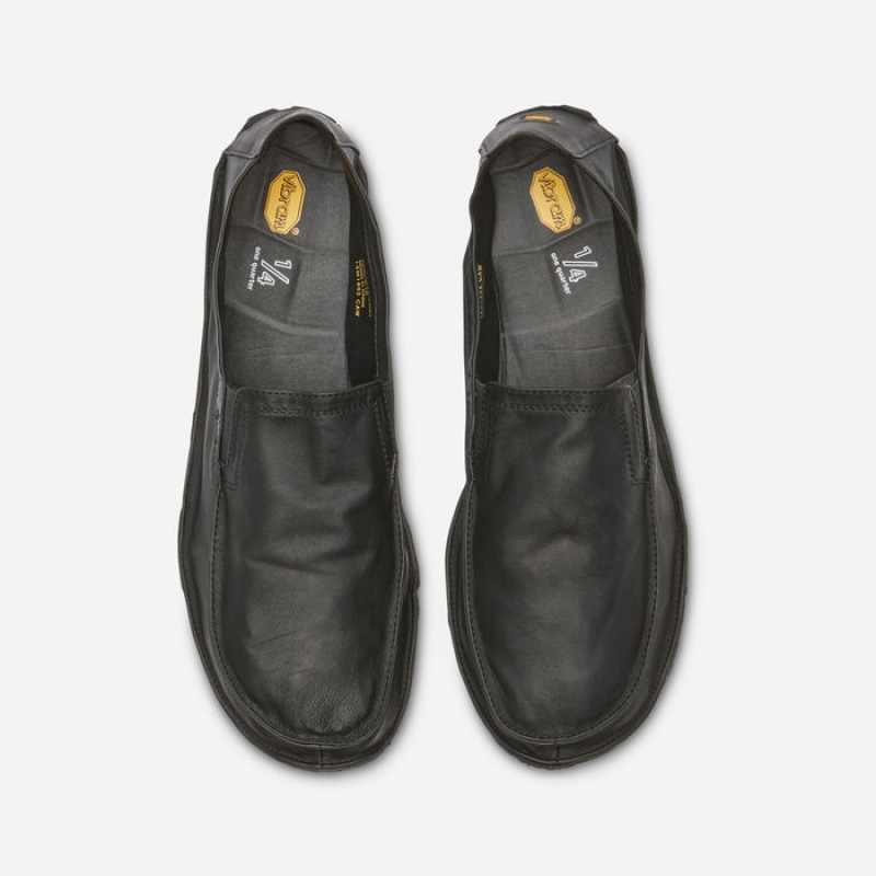 Vibram Leather Men's One Quarter Black | UVJSF-2345