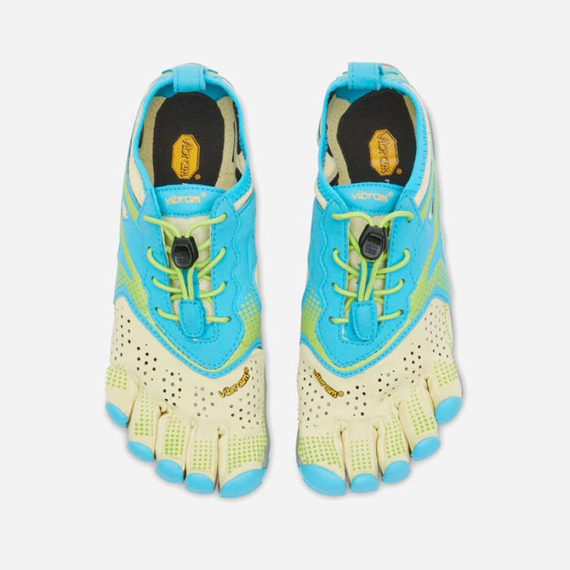 Vibram V-Run Lime Women's Running Shoes Light Green / Blue | BYWLV-6830