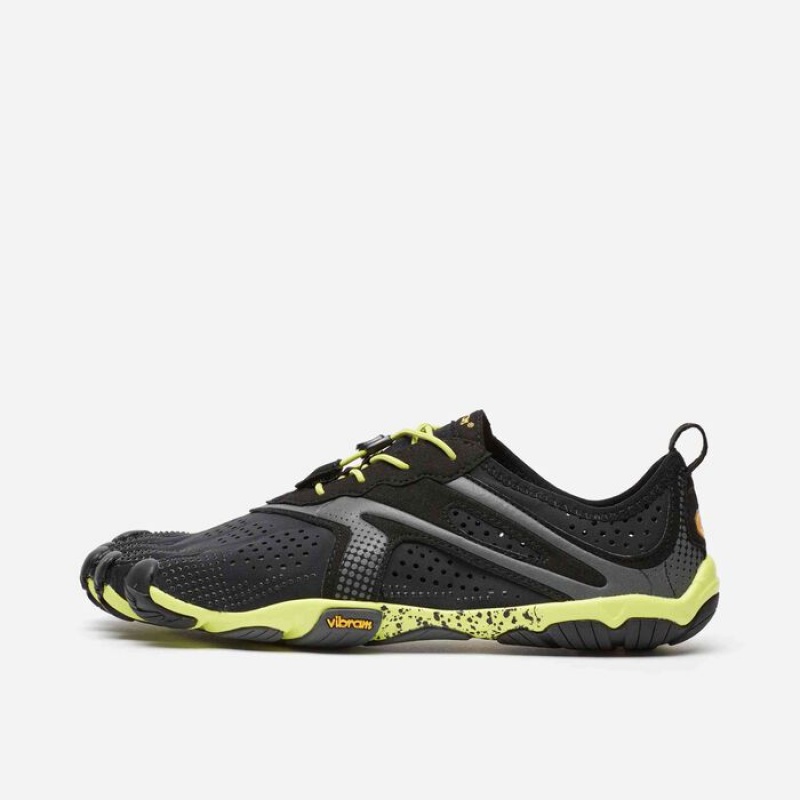 Vibram V-Run Men\'s Running Shoes Black / Yellow | PQJHF-0461