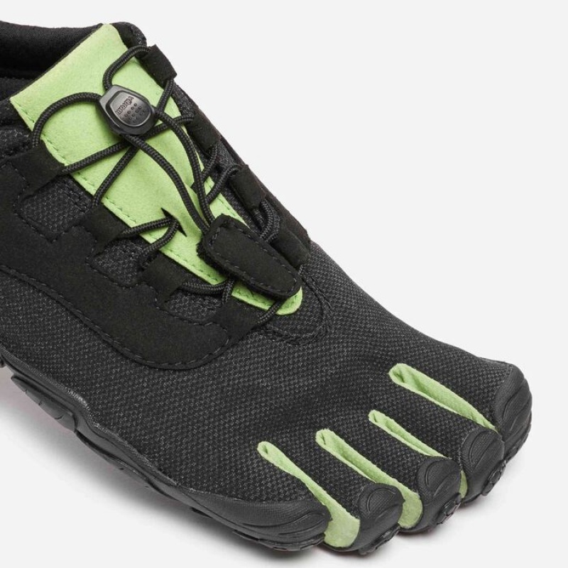 Vibram V-Run Retro Men's Running Shoes Black / Green / Black | LKZXQ-6819