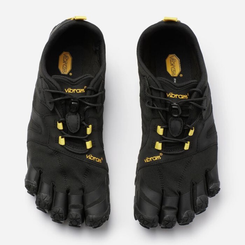 Vibram V-Trail 2.0 Men's Hiking Shoes Black / Yellow | EVZBQ-1829