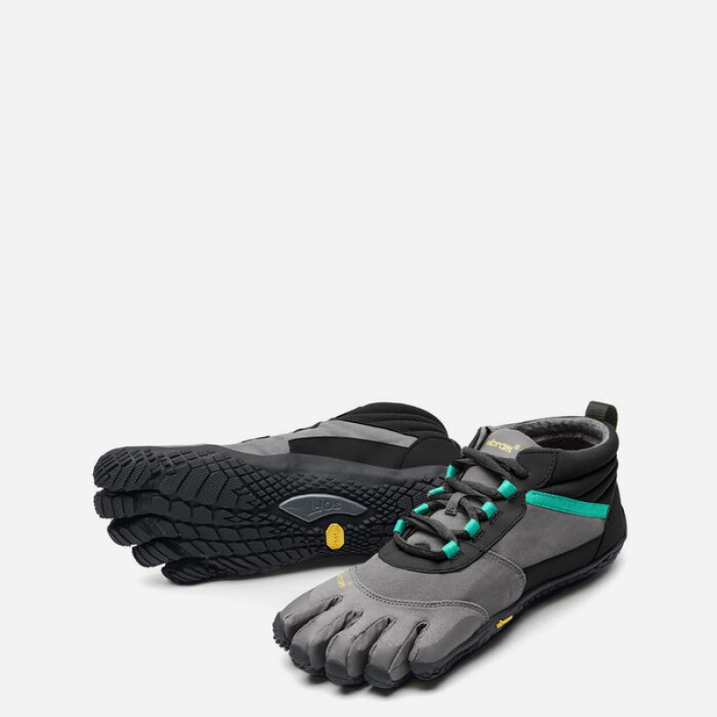 Vibram V-Trek Insulated Women's Lifestyle Shoes Black / Grey / Green | XSOFZ-4208